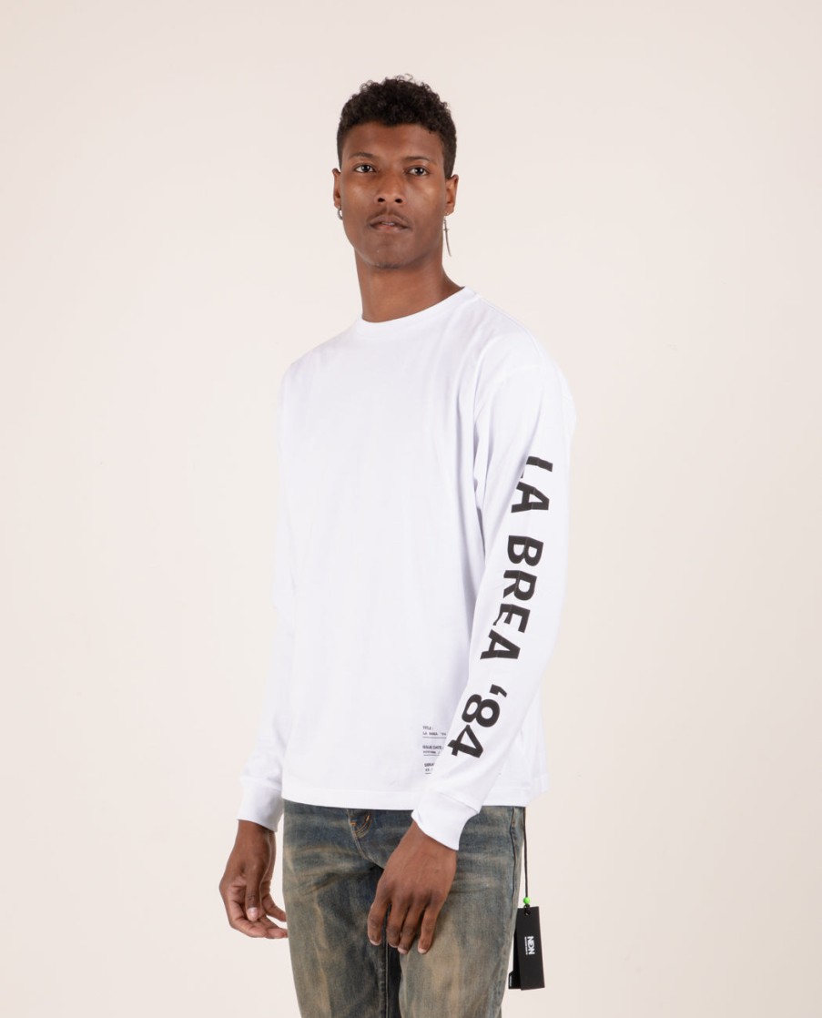 Men NEON DENIM BRAND | La Brea Ave L/S Tee White