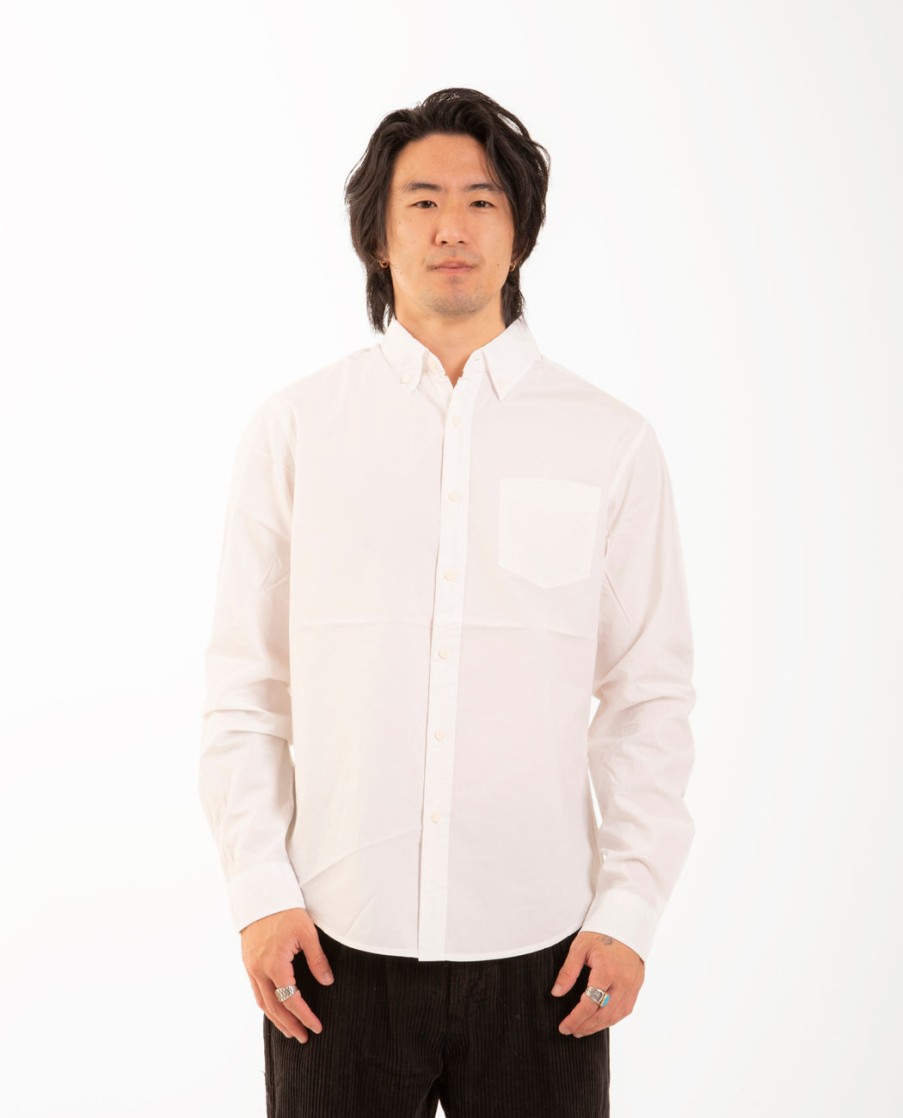 Men ALEX MILL | Paper Cotton Mill Shirt White