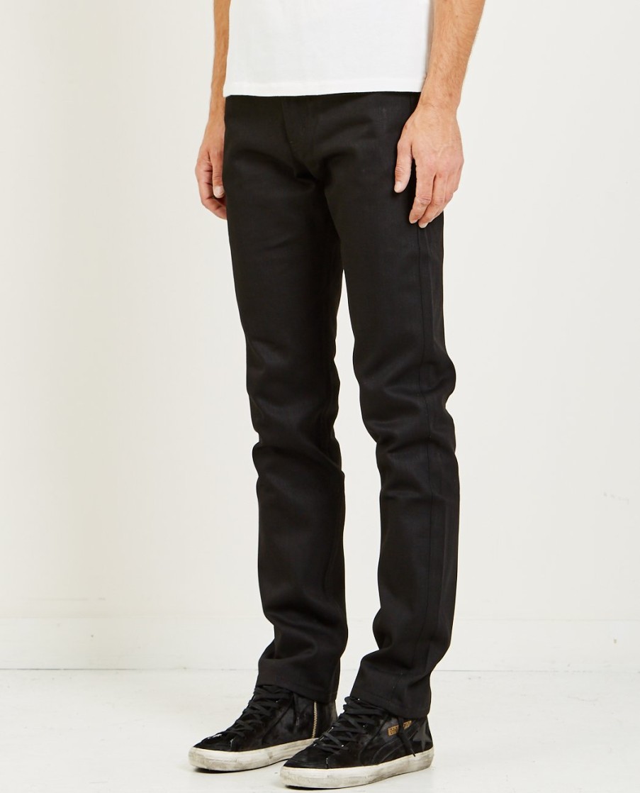 Men NAKED & FAMOUS | Weird Guy Solid Black Selvedge Jean