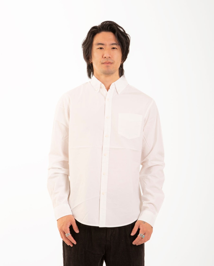 Men ALEX MILL | Paper Cotton Mill Shirt White