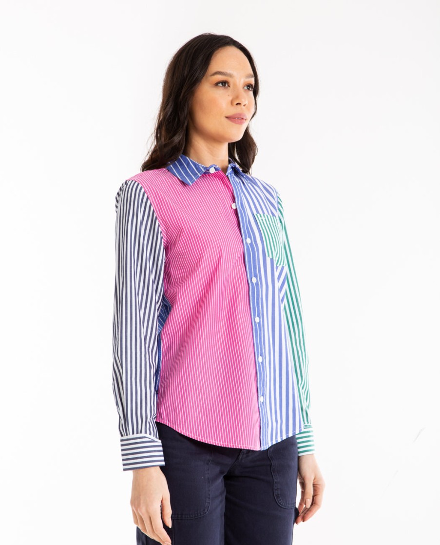 Men ALEX MILL | Wyatt Shirt In Mixed Stripe