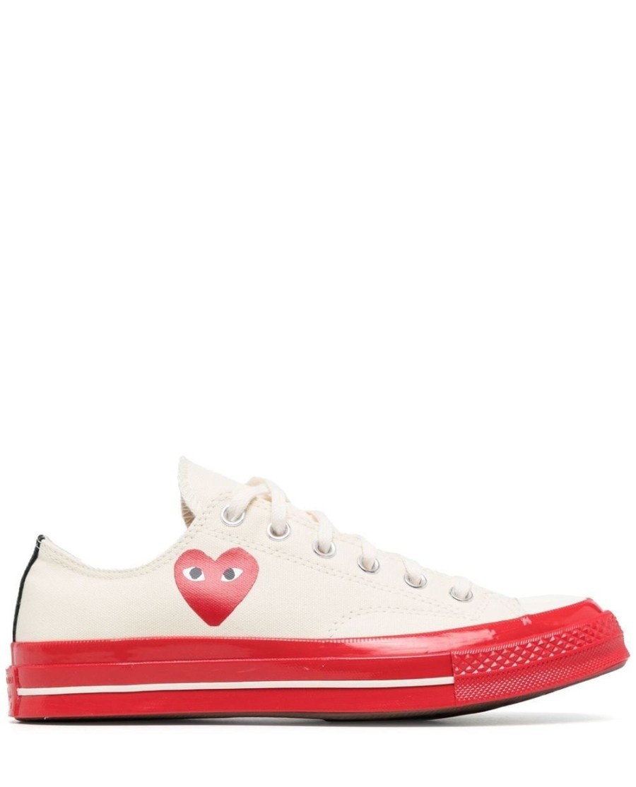 Men COMME DES GARÇONS PLAY | Converse Red Sole Low Top White